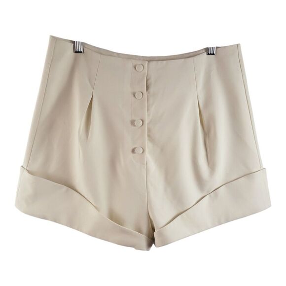 Camila Coelho Revolve Paulina Short L in Ivory MSRP $128 High Rise - Button Fly - Picture 4 of 8